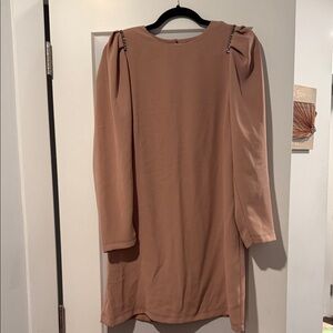 H&M Long Sleeve Tan Dress
